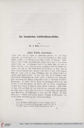 10: Zur Nassauischen Schriftstellergeschichte : [1]