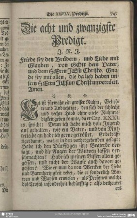 Die acht und zwanzigste Predigt