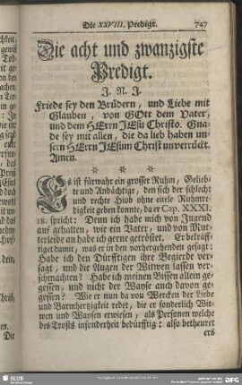 Die acht und zwanzigste Predigt