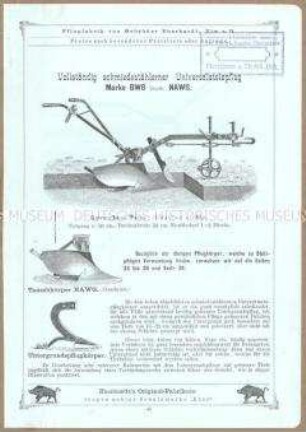 Vollständig schmiedestählerner Universalstelzpflug