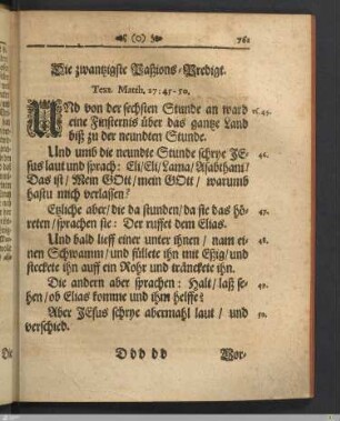 Die zwantzigste Paßions-Predigt.