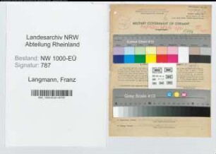Entnazifizierung Franz Langmann, geb. 06.07.1903 (Vers.Angest.)