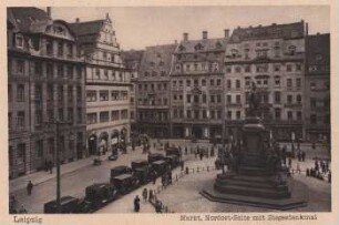 Leipzig: Markt, Nordost-Seite mit Siegesdenkmal