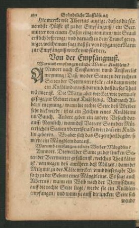 Von der Empfängnuß.