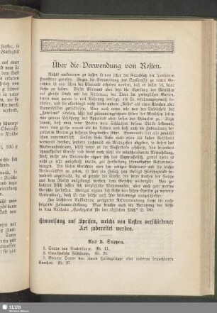 Über die Verwendung von Resten