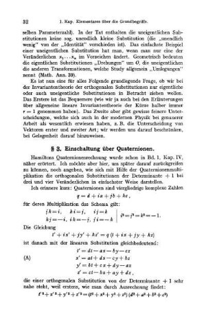 § 3. Einschaltung über Quaternionen.
