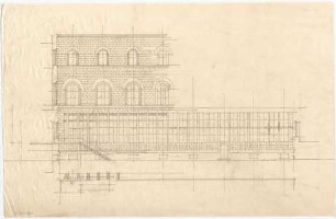Döllgast, Hans; München; Bayerische Staatsbibliothek - Schnitt; Grundriss