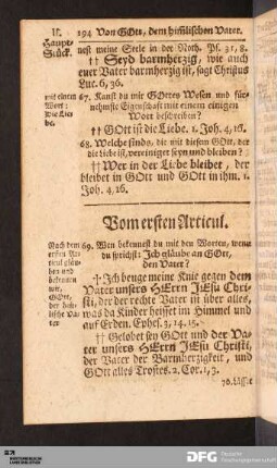 Vom ersten Articul