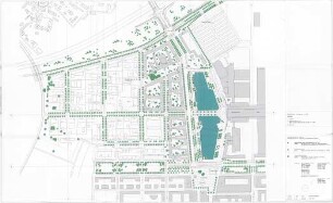 Hansjakob, Gottfried; München - Riem; Neue Messe München, Messestadt Riem - Messestadt Gestaltungsplan (Lageplan)
