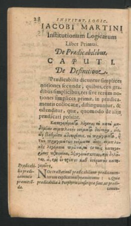 Liber Primus. De Praedicabilibus.