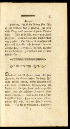 Die unerwartete Wohlthat