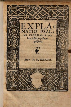 Explanatio Psalmi Vigesimi