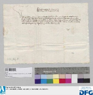Markgraf Friedrich von Brandenburg sagt der Nürnberger Kaufmannschaft zur Frankfurter Herbstmesse sicheres Geleit zu.