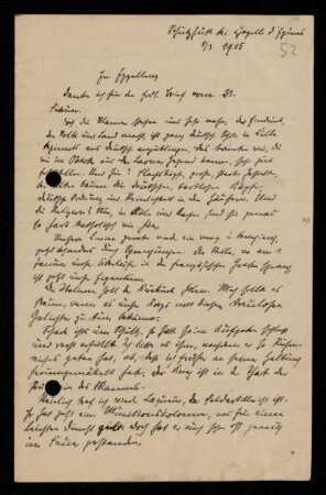 Nr. 52. Brief von Wilhelm Crönert an Ulrich von Wilamowitz-Moellendorff. [...] [Feldpost], 8.3.1915