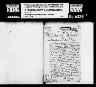 Kirchen- und Schulsachen, Oberamt Backnang