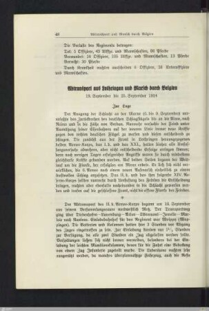 Abtransport aus Lothringen und Marsch durch Belgien