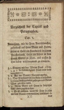 Verzeichniß der Capitel und Paragraphen.
