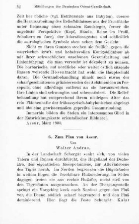 6. Zum Plan von Assur