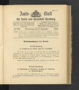 No.270, Donnerstag, den 6. November 1919