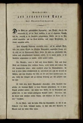 Vorbericht zur erneuerten Taxa der Apothekerwaaren.