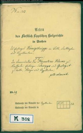Königsbrügge in Talle gegen Vormunde der Florentine Klocke zu Kirchheide: Schweppe zu Talle, Grotegut zu Talle - Alimentation