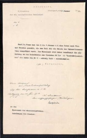 Auszahlungsfoderung eines Reisekostenzuschußes