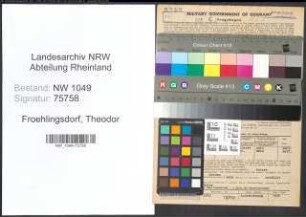 Entnazifizierung Theodor Froehlingsdorf , geb. 05.09.1901 (Friseur)