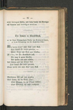 Die Armen in Wandsbeck.