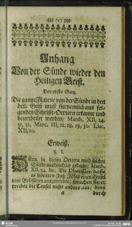 Anhang Von der Sünde wieder den Heiligen Geist