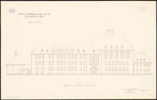 Realgymnasium und Oberrealschule, Tilsit: Aufriss Nordansicht 1:100