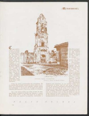 Vetusta torre parroquial : Dibujo a pluma de Sánchez Felipe