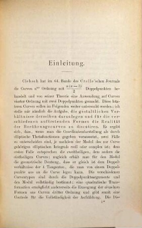 Über die Curven vierter Ordnung vom Geschlechte eins