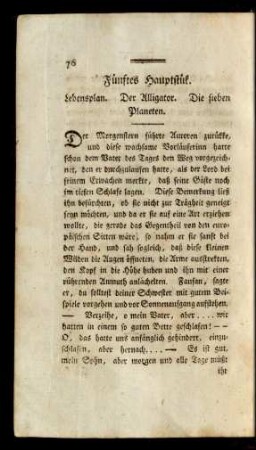 Fünftes Hauptstük. Lebensplan. Der Alligator. Die sieben Planeten