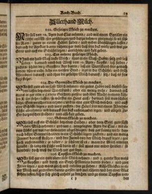 19-41, Allerhand Milch. - Von allerhand warmen Speisen.
