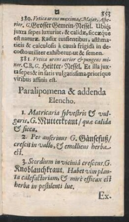 Paralipomena & addenda Elencho.