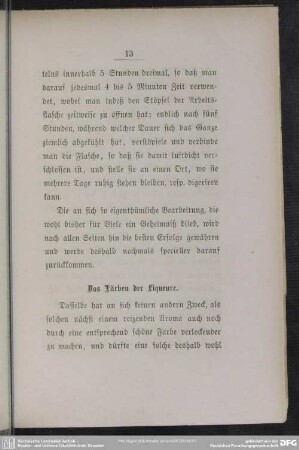 Das Färben der Liqueure