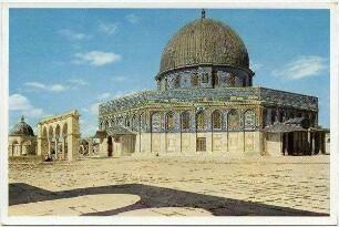 Jerusalem. Der Felsendom (Kubbet-es-Sachra) von Südwesten