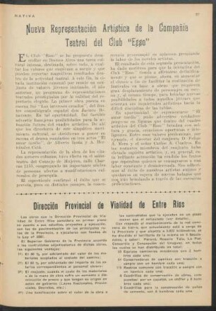 Nueva representación artística de la Companía Teatral del Club "Esso"