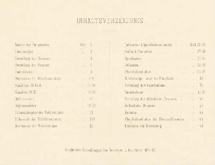 "Das Wasserwerk der Haupt- und Residenzstadt Karlsruhe". Inhaltsverzeichnis