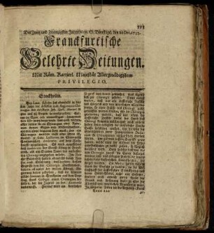 Num. CI. Dienstags, den 20. Dec. 1757. - Num. CIV. Freytags, den 30. Dec. 1757.