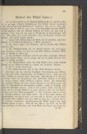 Weiteres über Bischof Taylor