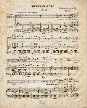 Drei Duette für Sopran und Bariton mit Begleitung des Pianoforte : op. 154, 2. Corsarenliebe