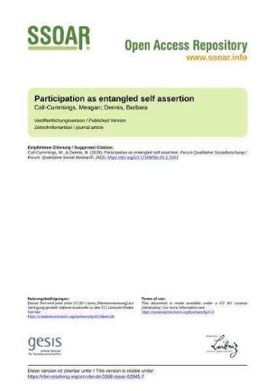 Participation as entangled self assertion