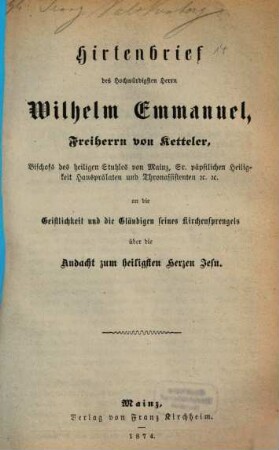Hirtenbrief ..., 14