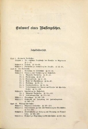 Entwurf eines preußischen Wassergesetzes : Sammt Begründung