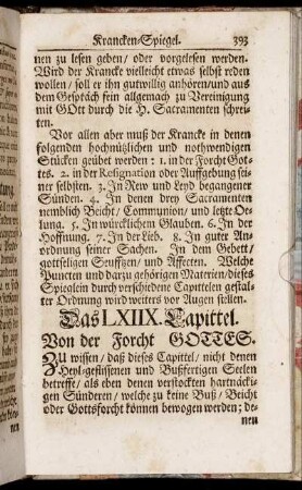 Das LXIIX. Capittel. Von der Forcht Gottes. - Das LXXIV. Capittel. Von der Hoffnung.