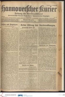 Hannoverscher Kurier : Hannoversches Tageblatt ; Morgenzeitung für Niedersachsen