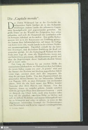 Die "Capitale morale"