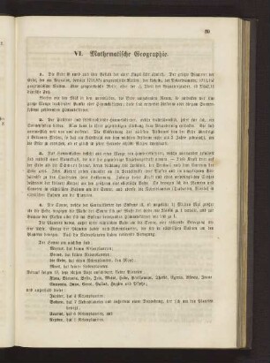 VI. Mathematische Geographie