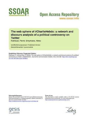 The web sphere of #CharlieHebdo: a network and discours analysis of a political controversy on Twitter